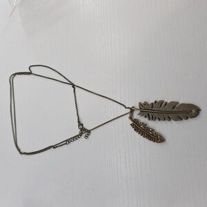 Long Bronze Leaf Necklace